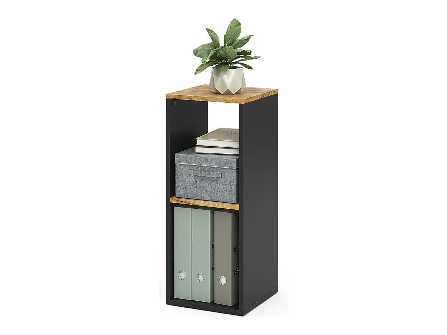 Estantería antracita/roble dorado 30x30x74 tomy