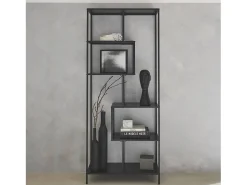Estantería asimétrica de 6 niveles en metal negro