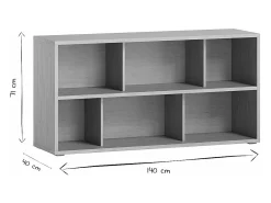 Estantería baja acabado de madera clara de roble 140 cm EPURE