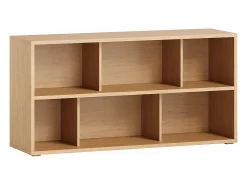 Estantería baja acabado de madera clara de roble 140 cm EPURE