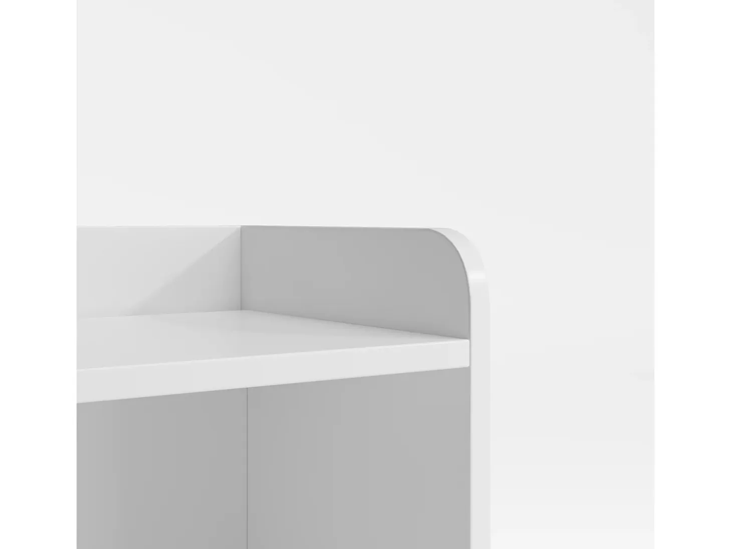Estantería baja para niños Bealife con 8 compartimentos, 3 cajones abiertos móviles, blanco 100×30×90cm