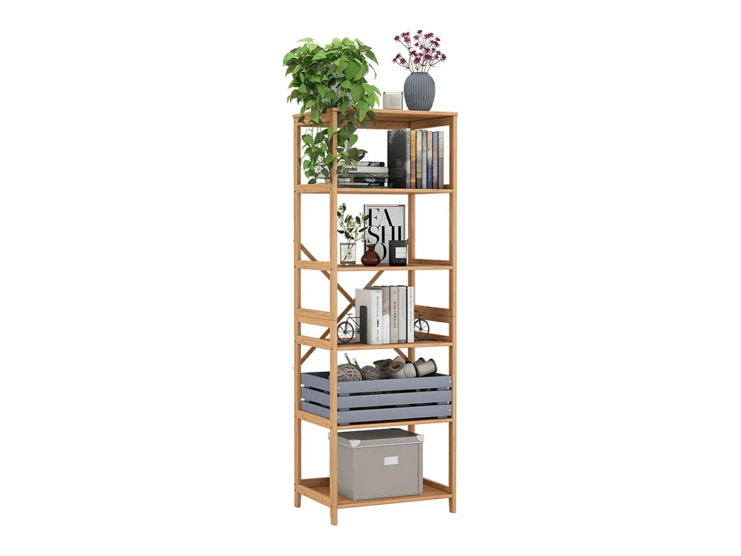 Estantería bambú 48.3x35.5x140.3 novaro