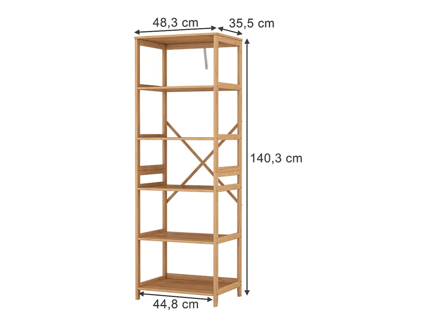 Estantería bambú 48.3x35.5x140.3 novaro