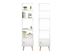 ESTANTERÍA BLANCA PARA LIBROS ESTANTES ALTOS ESCANDINAVOS COLUMNA ARMARIO
