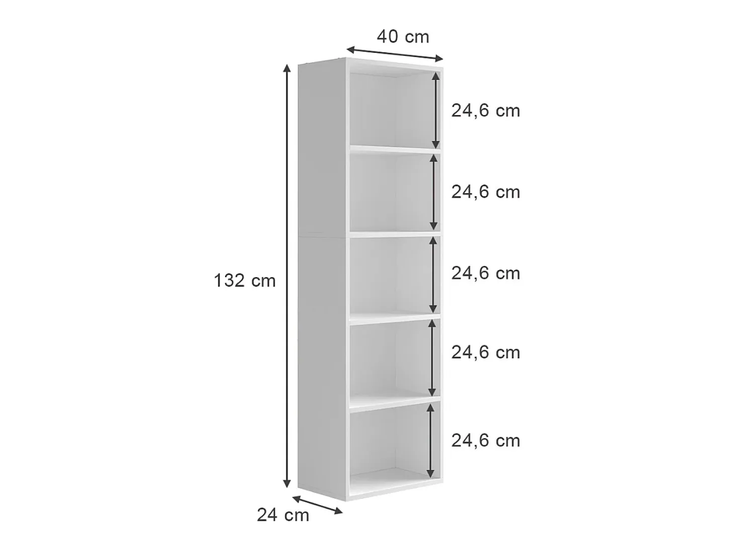 Estantería blanco 40x24x132 bob