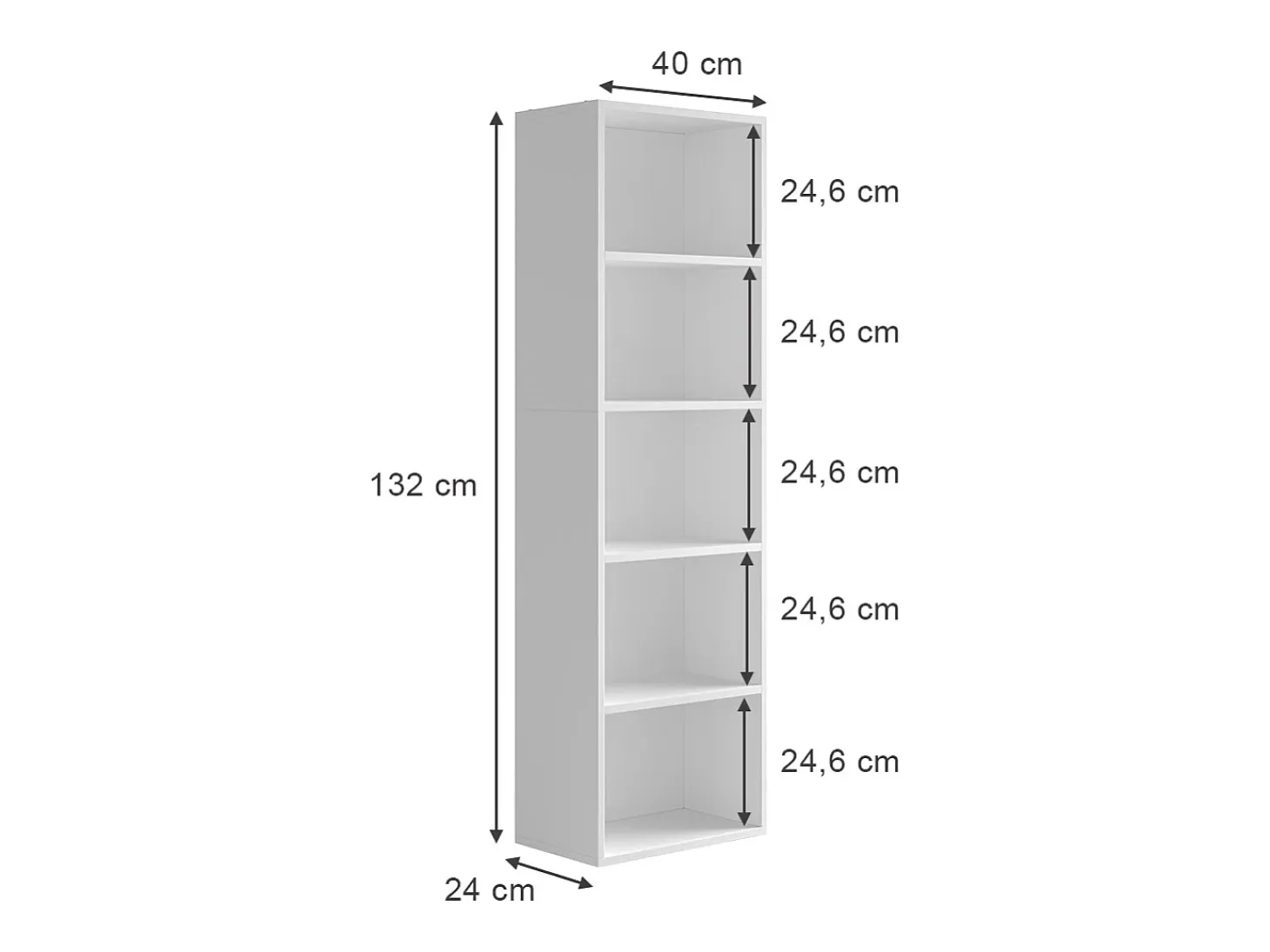 Estantería blanco 40x24x132 bob