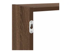 Estantería cúbica de pared de 7 compartimentos en roble marrón