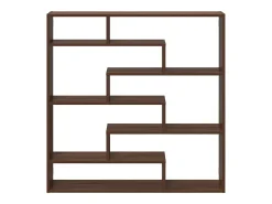 Estantería cúbica de pared de 7 compartimentos en roble marrón