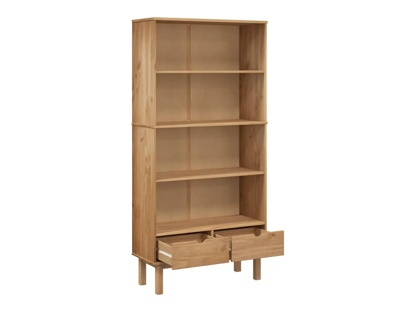Estantería con 2 cajones OTTA madera maciza de pino marrón