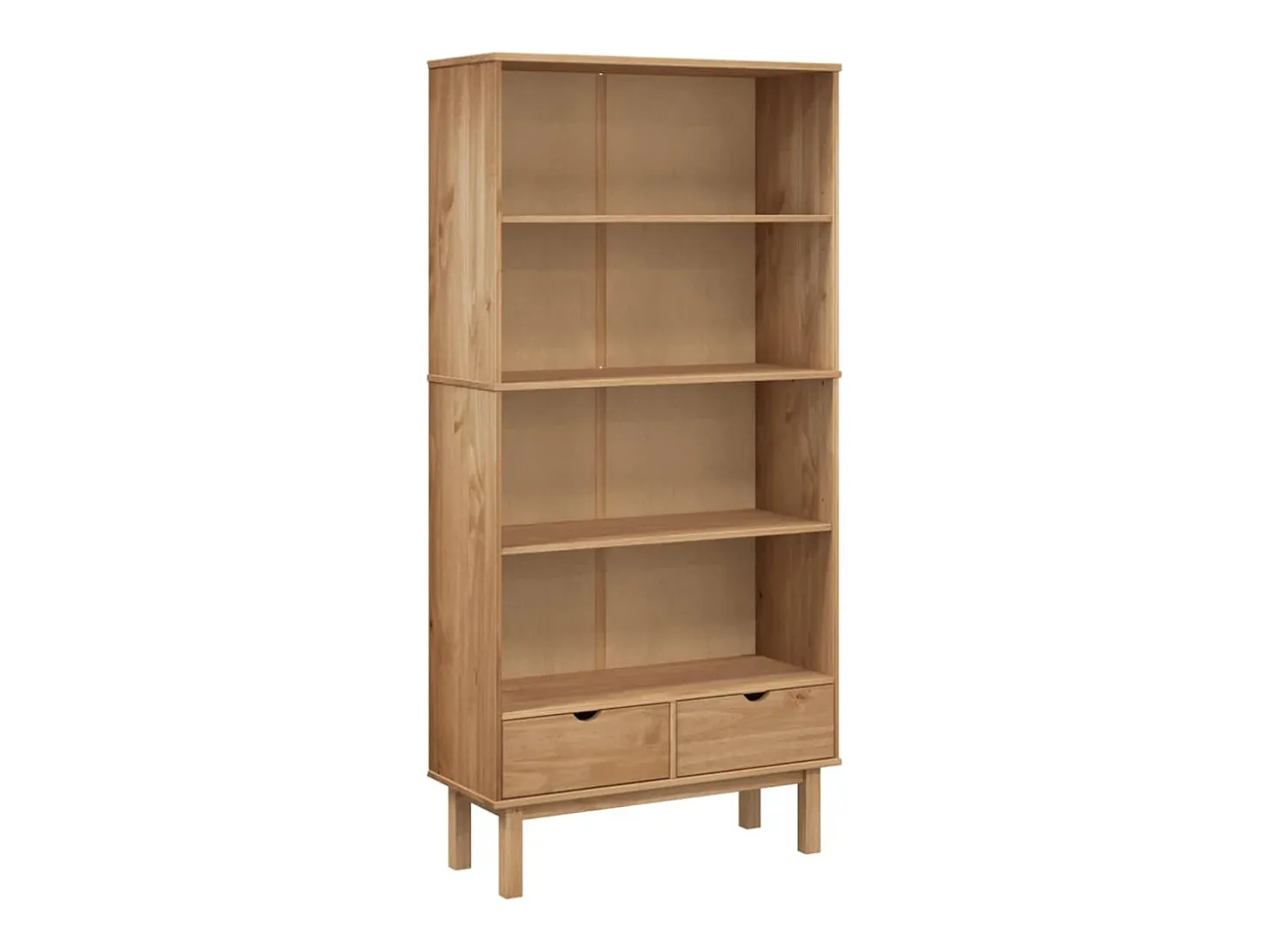 Estantería con 2 cajones OTTA madera maciza de pino marrón