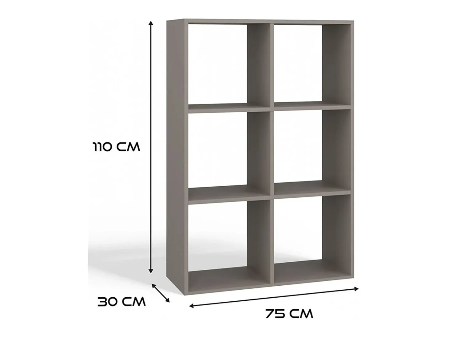 Estantería con 6 estantes - 110 cm - Roble artesanal / Antracita - MALAX