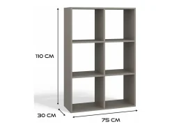 Estantería con 6 estantes - 110 cm - Roble artesanal - MALAX