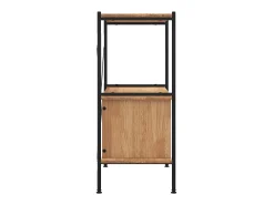 Estantería con armario 3 niveles madera y acero 80x40x92 cm ES618108