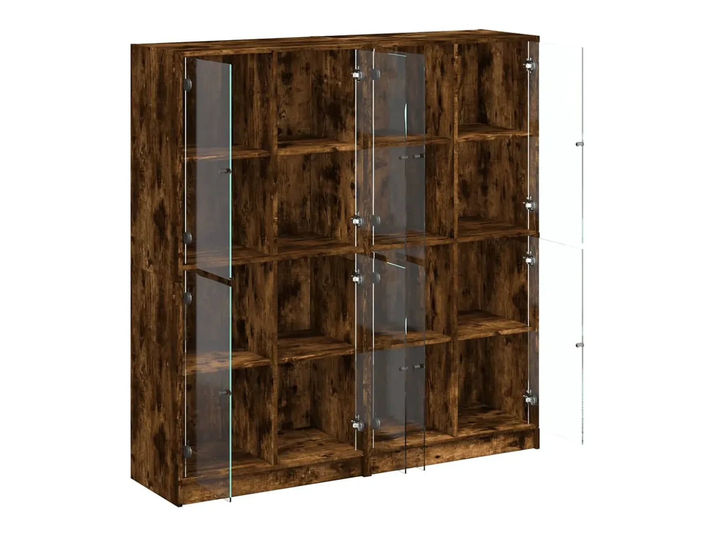 Estantería con puertas madera roble ahumado 136x37x142 cm