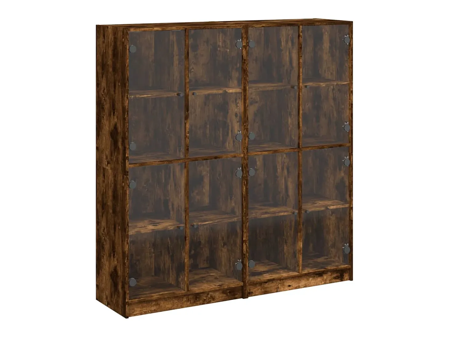Estantería con puertas madera roble ahumado 136x37x142 cm