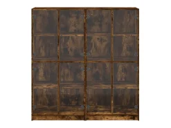 Estantería con puertas madera roble ahumado 136x37x142 cm