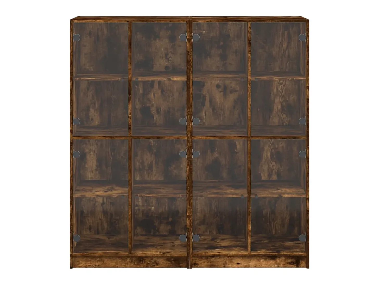 Estantería con puertas madera roble ahumado 136x37x142 cm