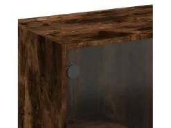 Estantería con puertas madera roble ahumado 136x37x142 cm