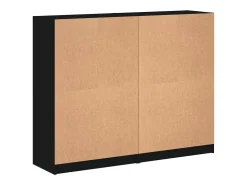 Estantería con puertas madera de ingeniería negro 136x37x109 cm