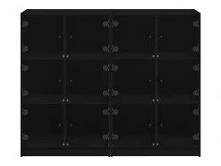 Estantería con puertas madera de ingeniería negro 136x37x109 cm