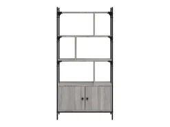 Estantería con puertas madera gris Sonoma 76,5x30x154,5 cm