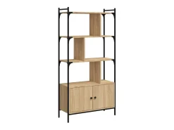 Estantería con puertas madera roble Sonoma 76,5x30x154,5 cm