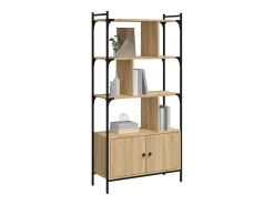 Estantería con puertas madera roble Sonoma 76,5x30x154,5 cm