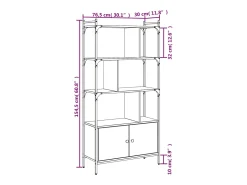 Estantería con puertas madera roble Sonoma 76,5x30x154,5 cm