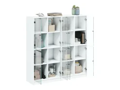 Estantería con puertas madera de ingeniería negro 136x37x142 cm