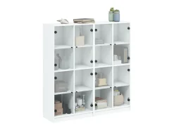 Estantería con puertas madera de ingeniería negro 136x37x142 cm