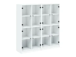 Estantería con puertas madera de ingeniería negro 136x37x142 cm
