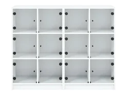 Estantería con puertas madera de ingeniería negro 136x37x109 cm