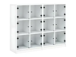 Estantería con puertas madera de ingeniería negro 136x37x109 cm