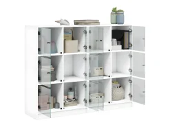 Estantería con puertas madera de ingeniería negro 136x37x109 cm