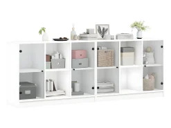 Estantería con puertas madera de ingeniería negro 204x37x75 cm