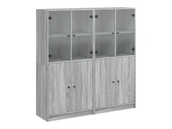 Estantería con puertas madera gris Sonoma 136x37x142 cm