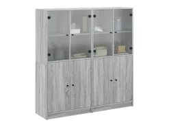 Estantería con puertas madera gris Sonoma 136x37x142 cm