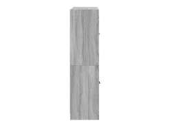 Estantería con puertas madera gris Sonoma 136x37x142 cm