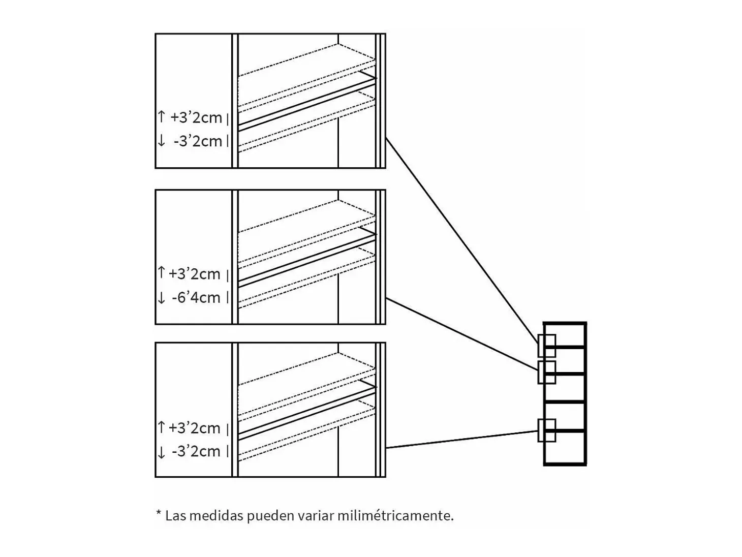 Estantería-3 cuatro estantes acabado roble gold, 196.5 cm(alto)51.5 cm(ancho)33 cm(fondo)