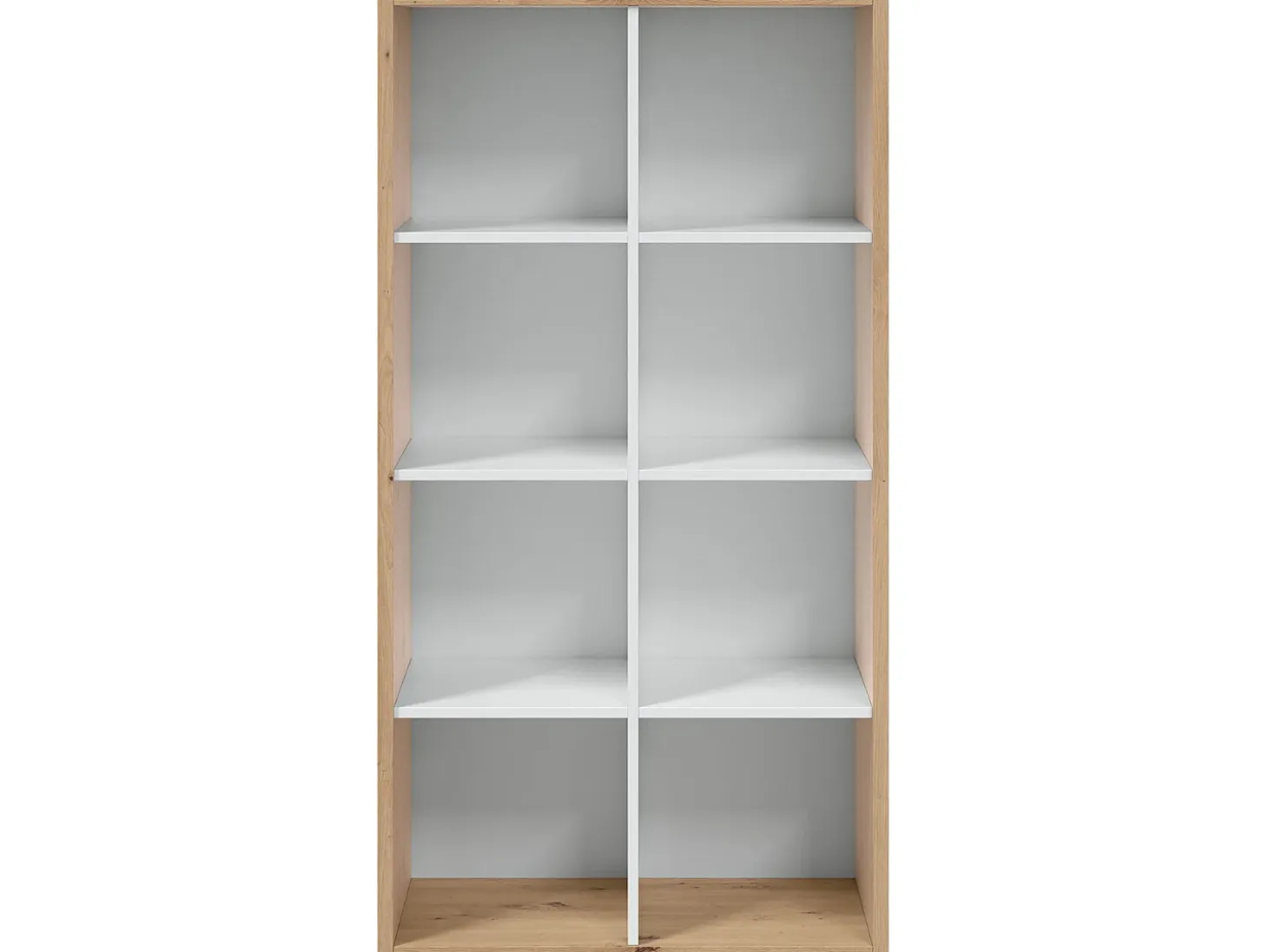 Estantería Cubic 8 huecos, color roble y blanco