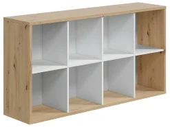 Estantería Cubic 8 huecos, color roble y blanco