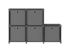 Estantería de 5 cubos con cajas tela gris 103x30x72,5 cm ES406239