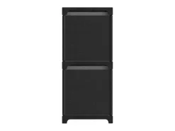 Estantería de 4 cubos con cajas de tela negra 69x30x72,5 cm