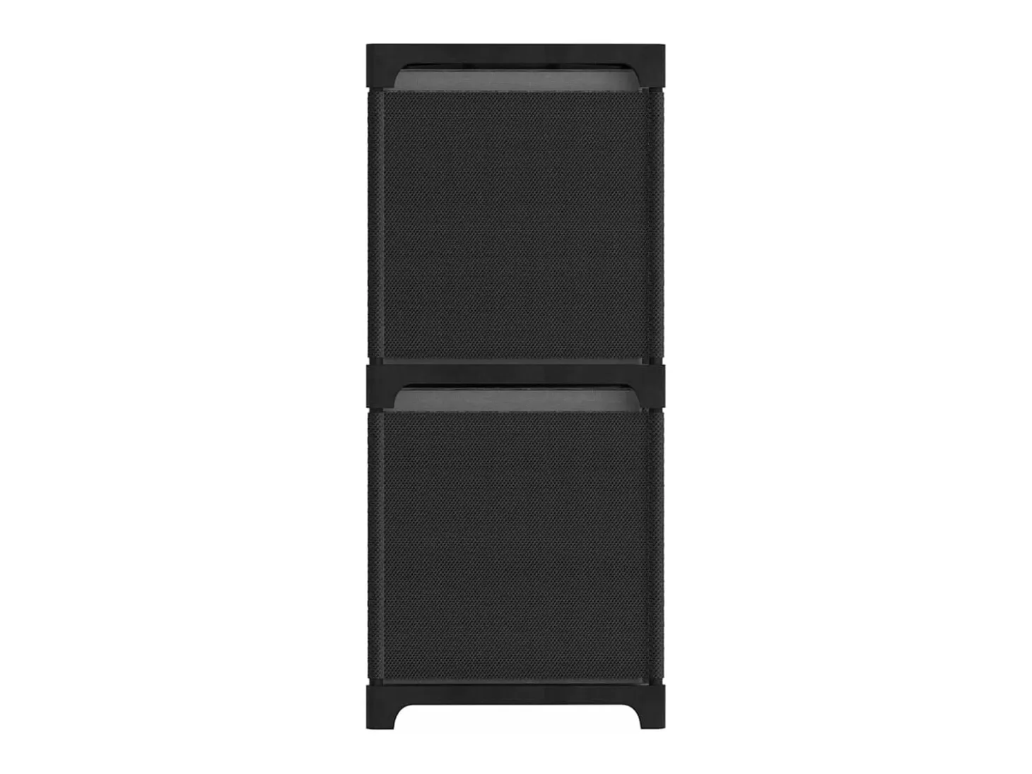 Estantería de 4 cubos con cajas de tela negra 69x30x72,5 cm