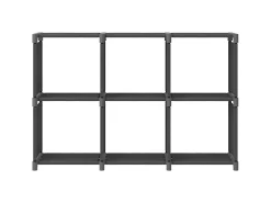 Estantería de 6 cubos de tela gris 103x30x72,5 cm ES232982