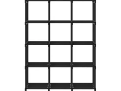 Estantería de 12 cubos de tela negra 103x30x141 cm ES848014
