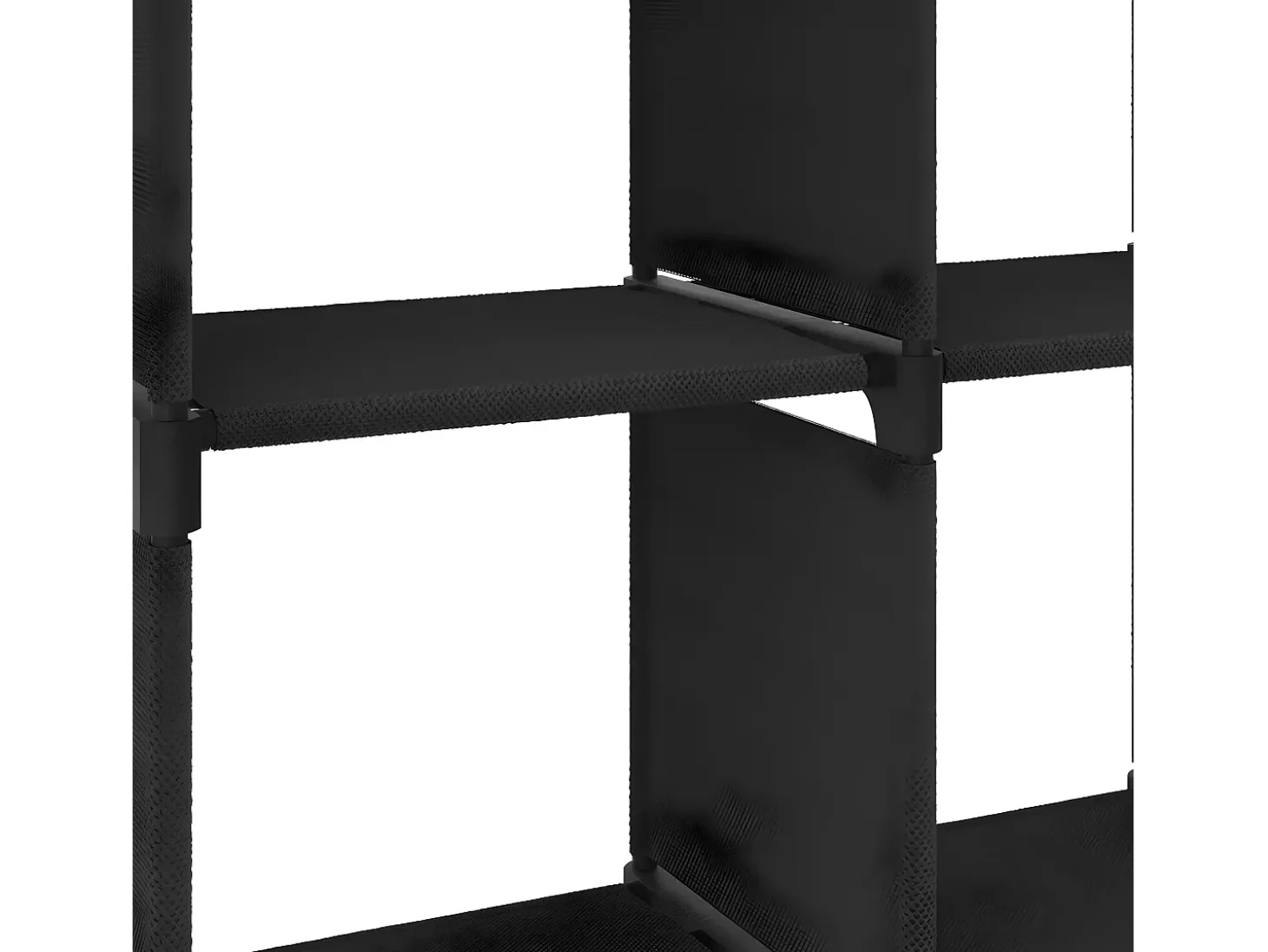 Estantería de 6 cubos de tela negra 103x30x72,5 cm