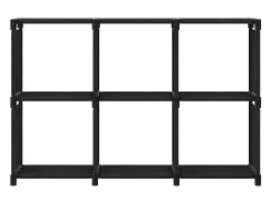 Estantería de 6 cubos de tela negra 103x30x72,5 cm