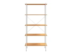 Estantería de 5 niveles blanco y roble 80x40x163 cm ES109005
