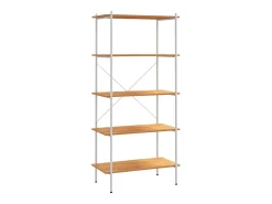 Estantería de 5 niveles blanco y roble 80x40x163 cm ES109005